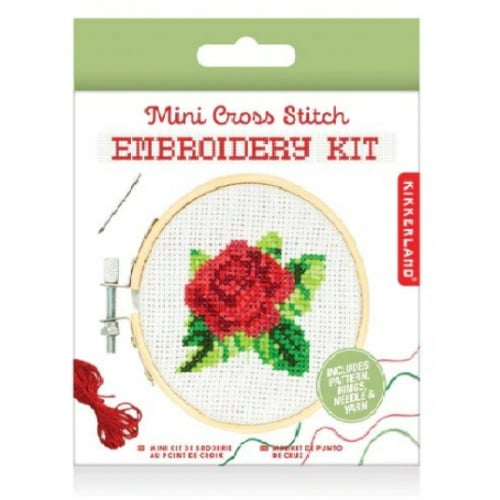 Mini Kruissteek Borduursetje Roos - cadeau van Kado in Huis
