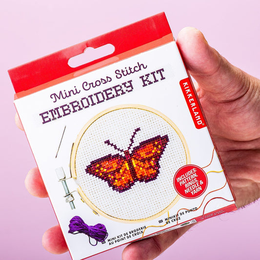 Mini Kruissteek Borduursetje Vlinder - cadeau van Kado in Huis