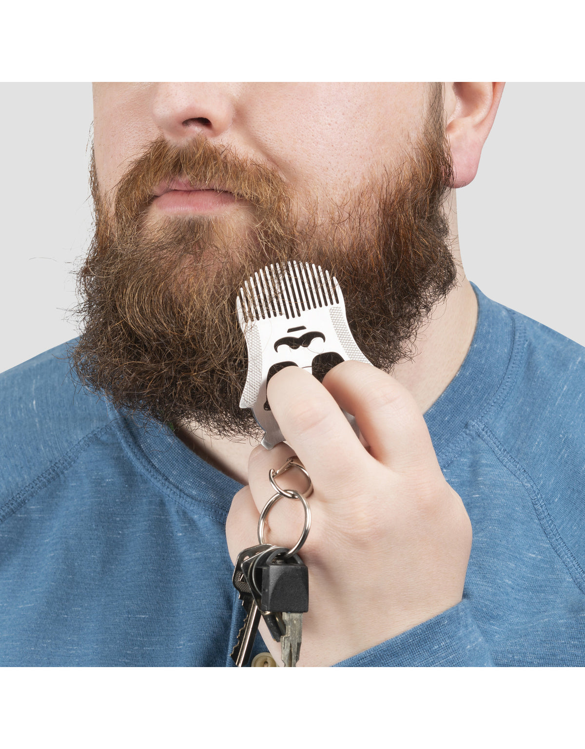 Sleutelhanger multi tool met Baardkam - detailfoto 1