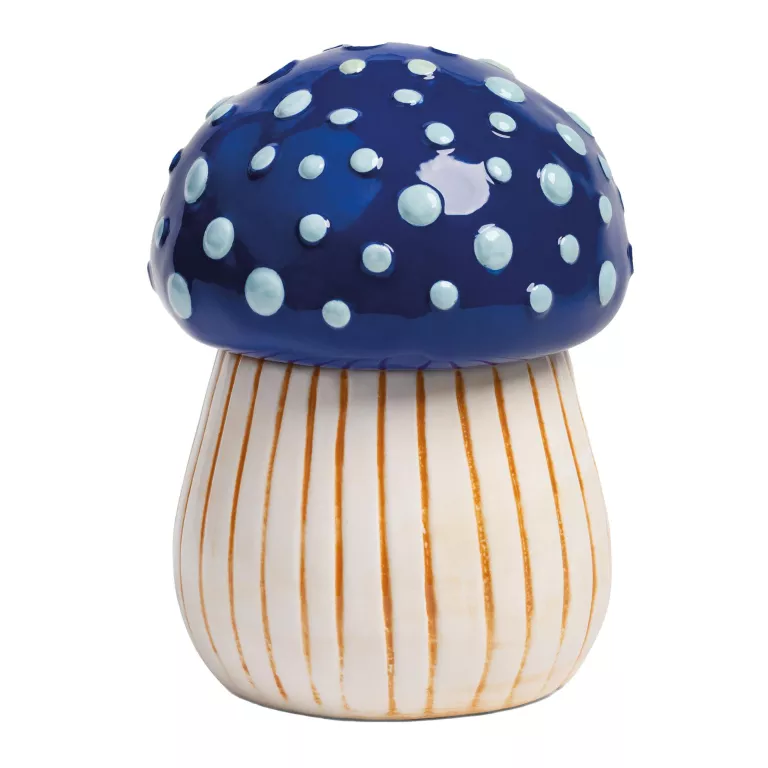 Voorraadpot Paddenstoel Medium Blauw - detailfoto 1