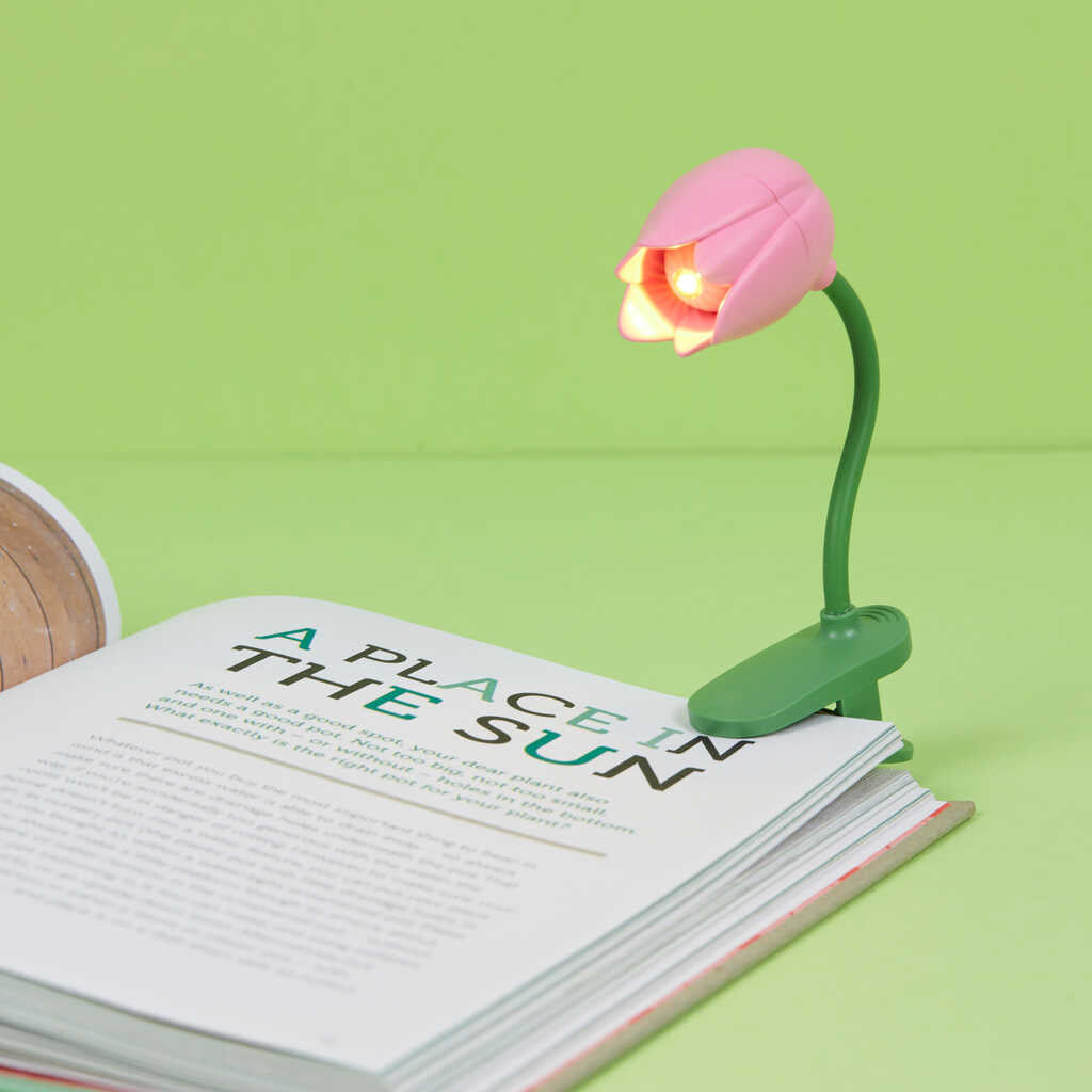 Leeslampje boek roze tulp - cadeau van Kado in Huis
