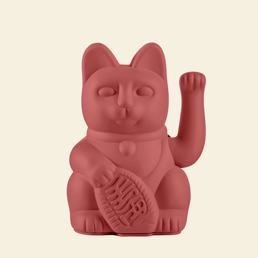 Maneki Neko lucky cat bessenrood - cadeau van Kado in Huis