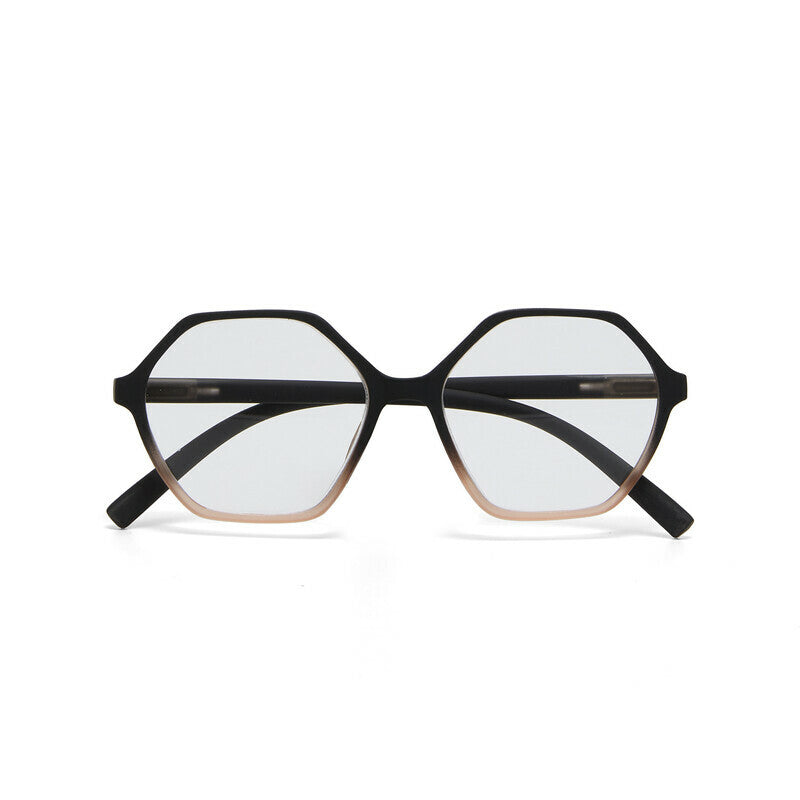 Ingeklapte Okkia Venezia unisex leesbril in de kleur Black Pink, vooraanzicht.