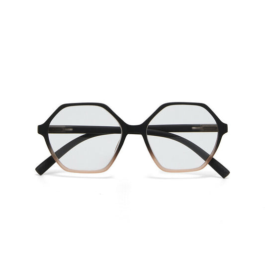 Ingeklapte Okkia Venezia unisex leesbril in de kleur Black Pink, vooraanzicht.
