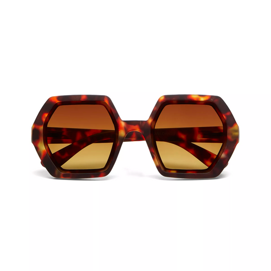 Zonnebril Hexagon Classic Havana - cadeau van Kado in Huis