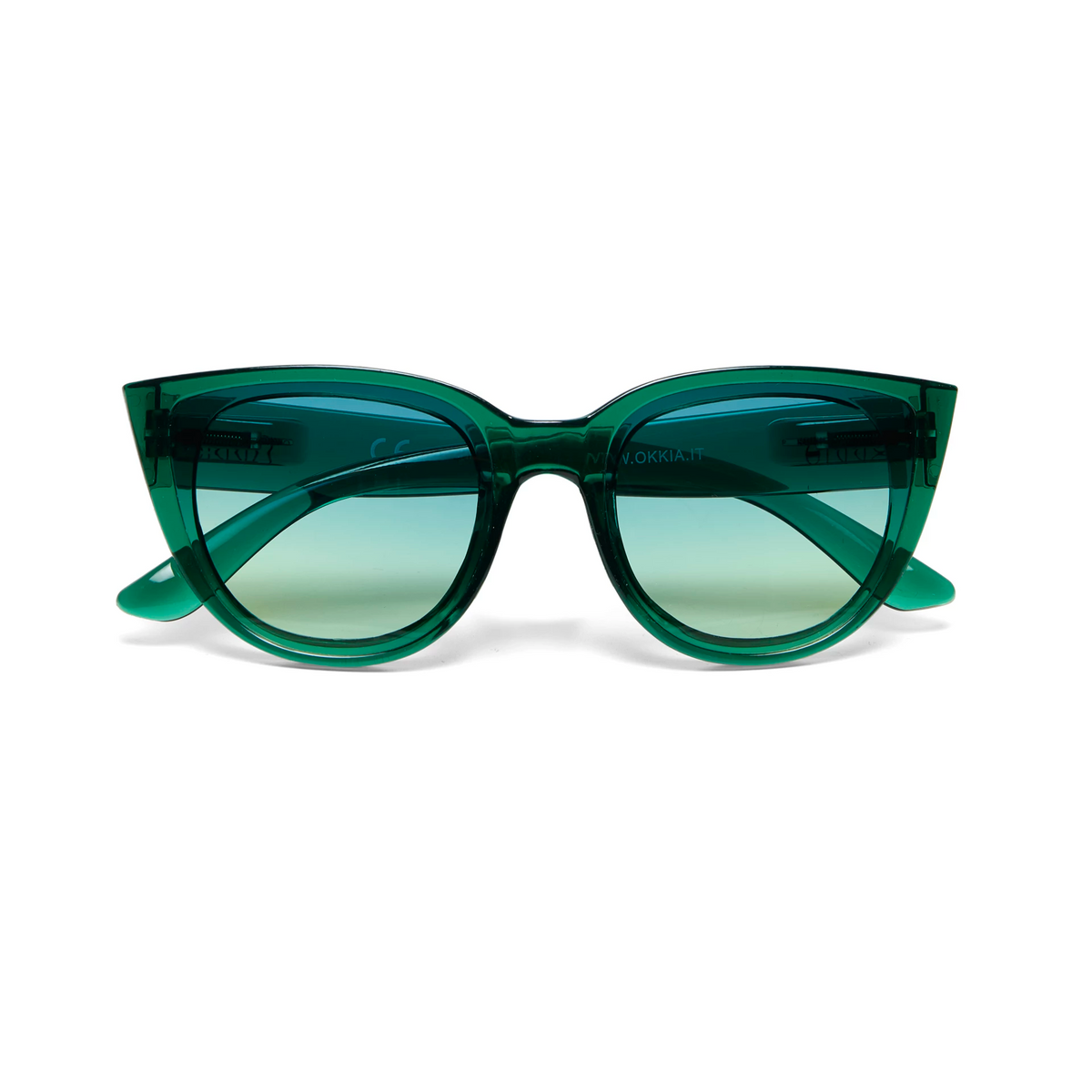 zonnebril groen transparant cat eye silvia - detailfoto 1