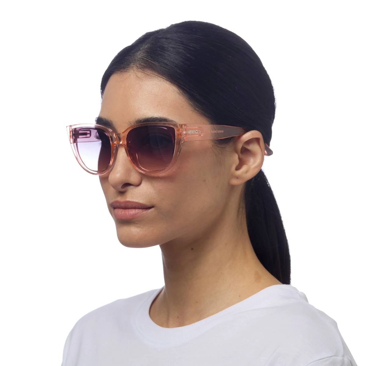 zonnebril roze transparant cat eye silvia - detailfoto 5