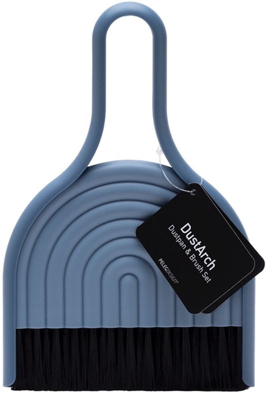 stoffer en blik blauw DustArch - cadeau van Kado in Huis