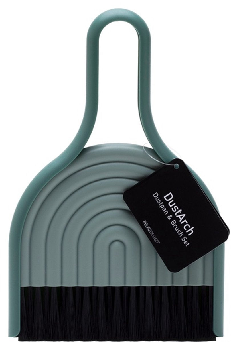 stoffer en blik groen DustArch - cadeau van Kado in Huis