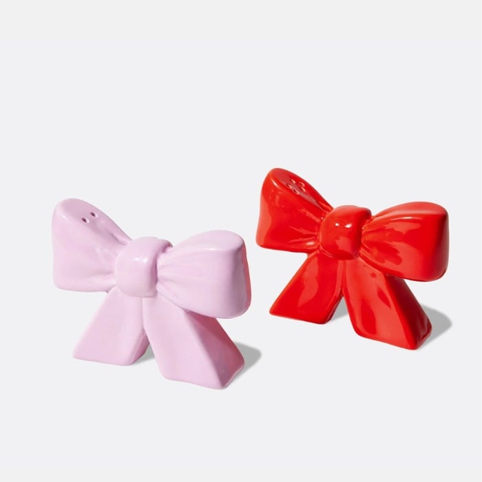 Peper en Zout stel roze rood bow - cadeau van Kado in Huis