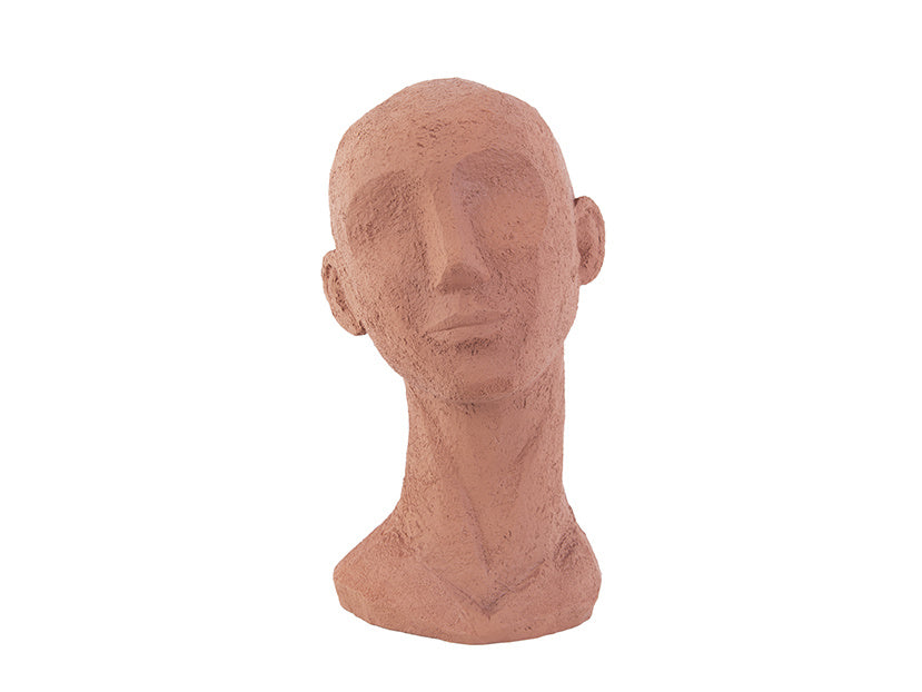 Decoratief Beeld Face Art terracotta orange - cadeau van Kado in Huis