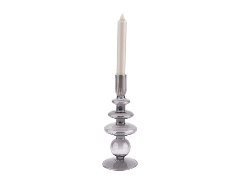 Kandelaar Glass Art ringen zwart 22,5cm - detailfoto 2