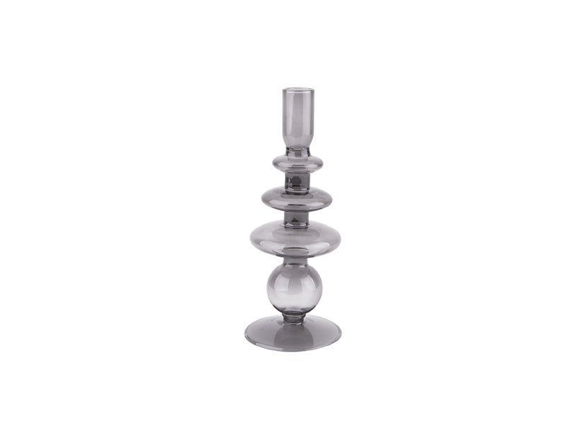 Kandelaar Glass Art ringen zwart 22,5cm - cadeau van Kado in Huis