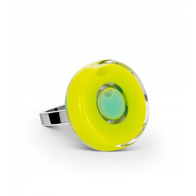 glas ring groen duo mini - cadeau van Kado in Huis