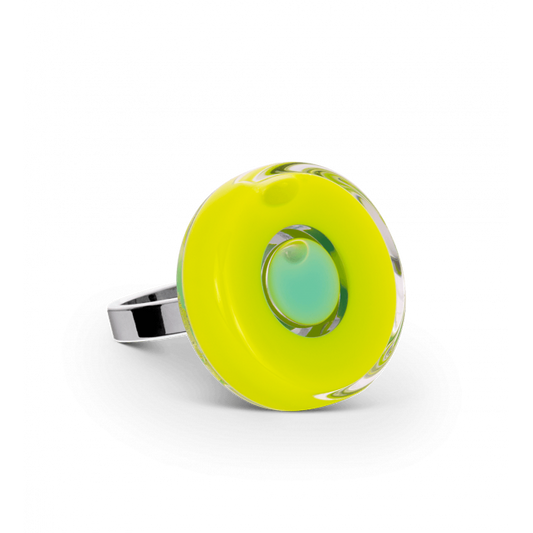glas ring groen duo mini - cadeau van Kado in Huis