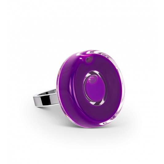 glas ring paars duo mini - cadeau van Kado in Huis