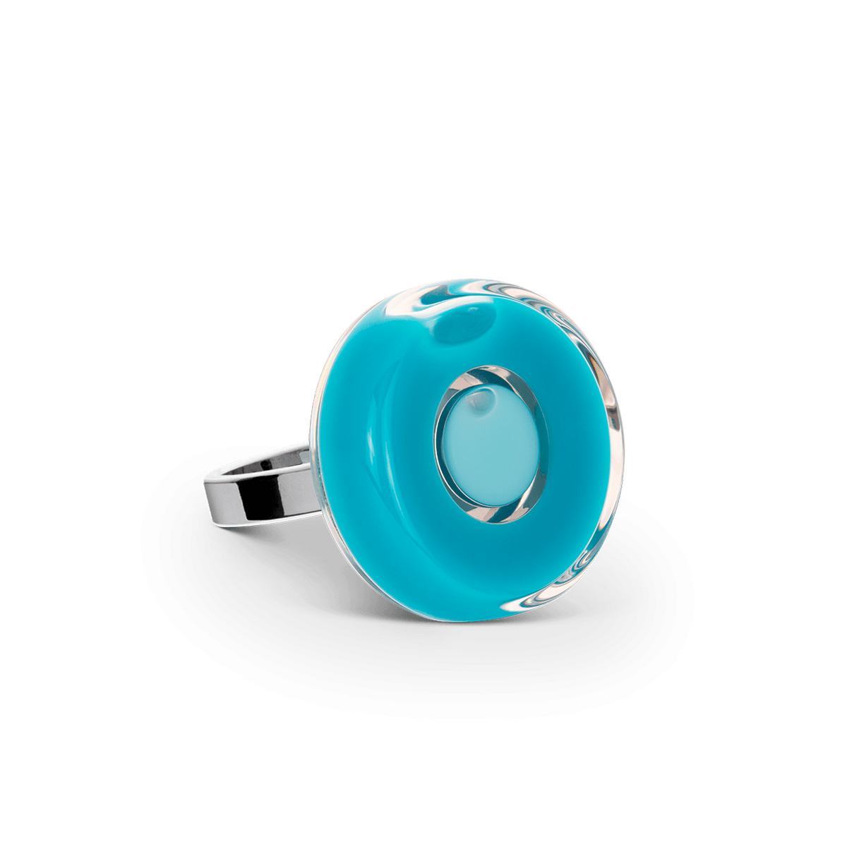 glas ring turquoise duo mini - cadeau van Kado in Huis