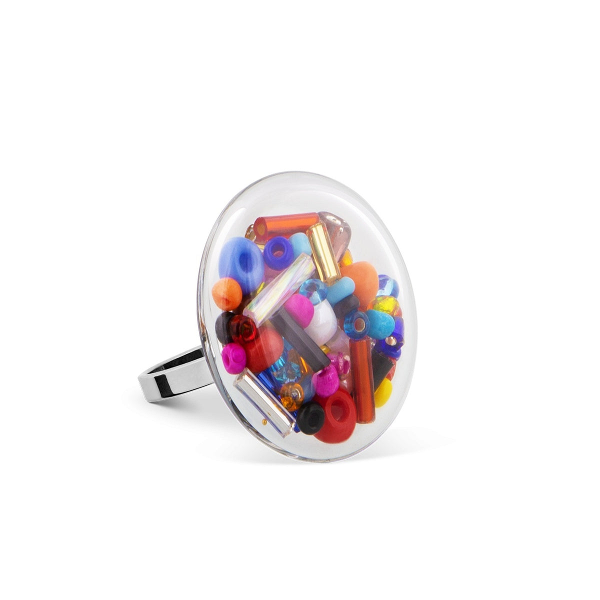 glazen ring mini multi kraaltjes Galet - cadeau van Kado in Huis