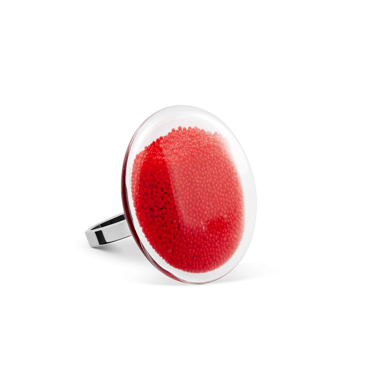 glazen ring mini rode kraaltjes Galet - cadeau van Kado in Huis