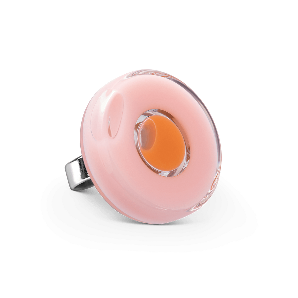 glas ring licht roze medium duo - cadeau van Kado in Huis