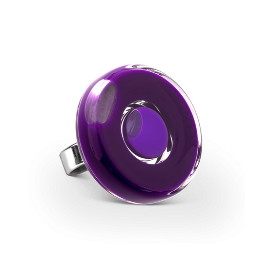 glas ring paars medium duo - cadeau van Kado in Huis