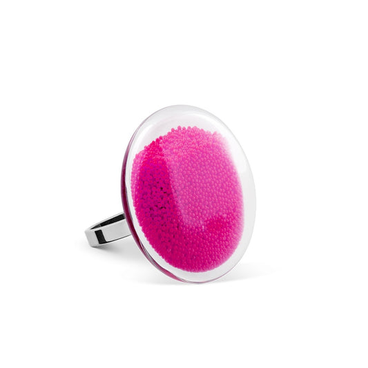 glazen ring mini roze kraaltjes Galet - cadeau van Kado in Huis
