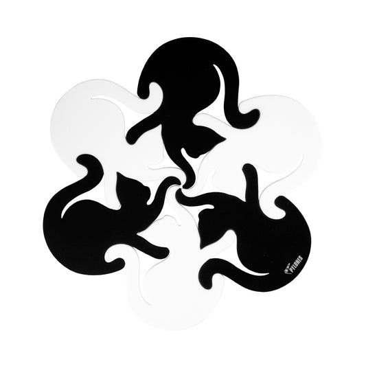 Onderzetters Entre Chats Zwart Wit - cadeau van Kado in Huis