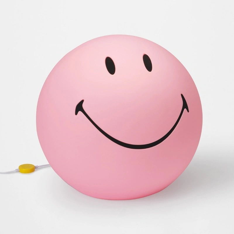 Smiley lamp XL roze led - cadeau van Kado in Huis
