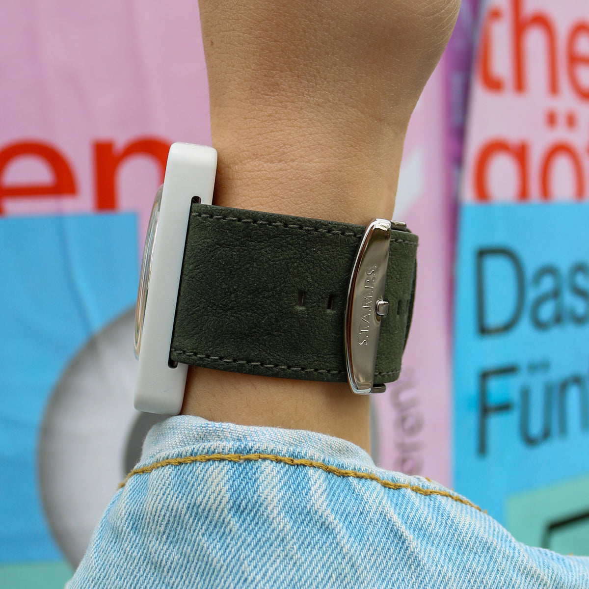 Horlogeband Stampstexx Dark Green - detailfoto 4