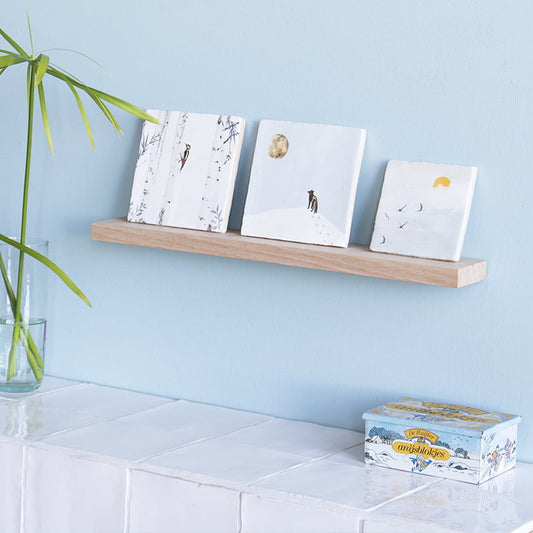 Houten wandplank voor siertegel  34 cm - cadeau van Kado in Huis
