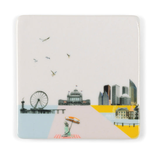 Magneet Mooi Den Haag achter de duinen mini - cadeau van Kado in Huis