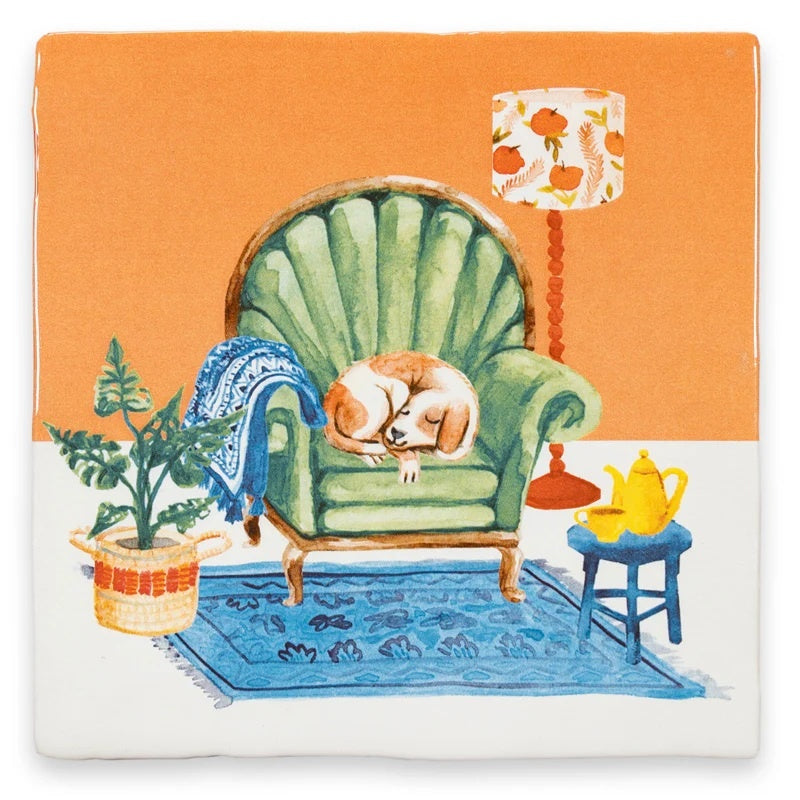 Pas op voor de hond 10x10 cm - detailfoto 1