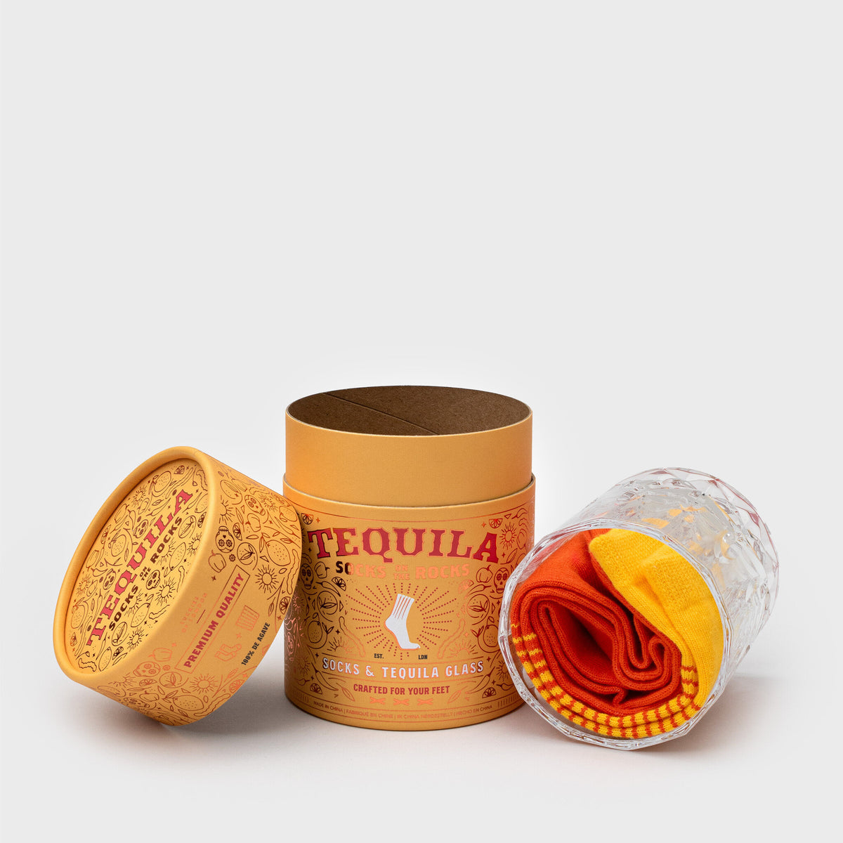 Tequila glas en sokken cadeauset - cadeau van Kado in Huis