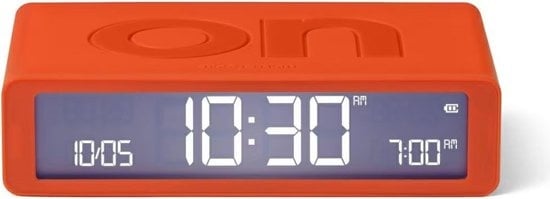 wekker flip oranje oplaadbaar - cadeau van Kado in Huis