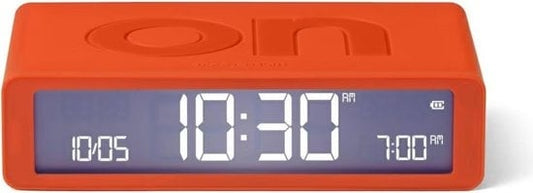 wekker flip oranje oplaadbaar - cadeau van Kado in Huis