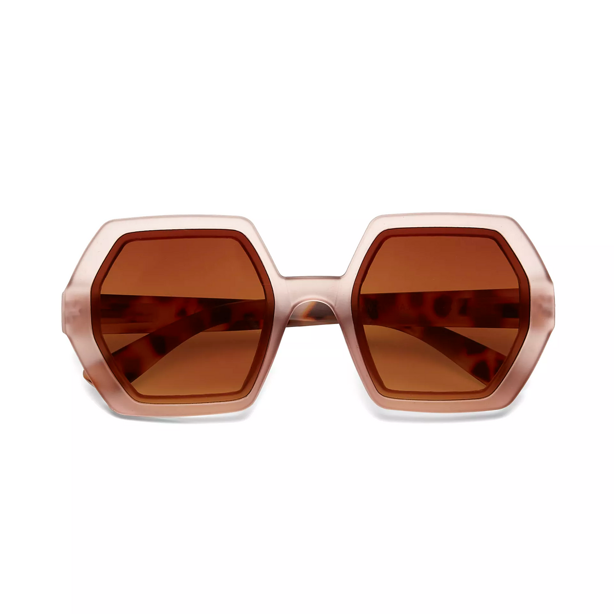 Zonnebril Hexagon Pink Havana - cadeau van Kado in Huis